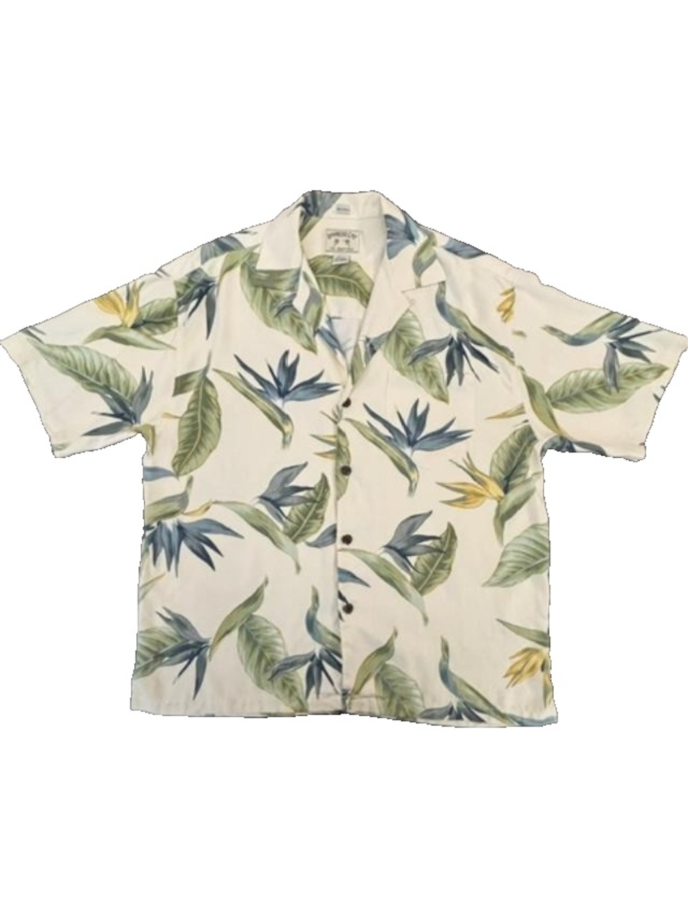 BAMBOO CAY Fine Resort Wear Men's 100% Silk Hawaiian Shirt L